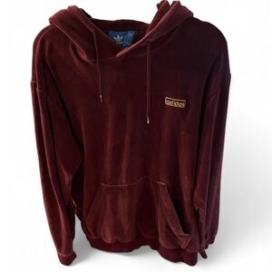 Adidas Velour Men's Maroon Hoodie